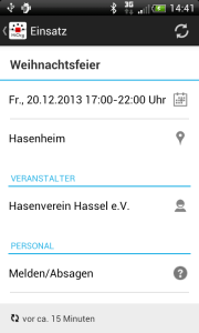 Screen Android-App auf Handy