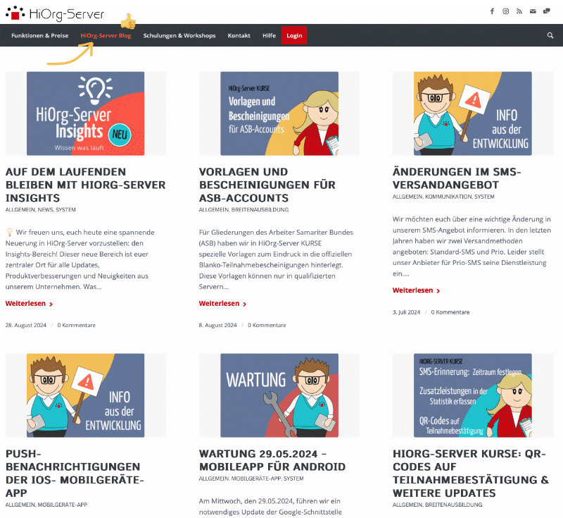 Screenshot HiOrg-Server Blog