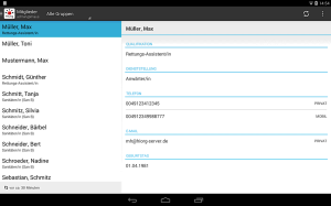 Screen Android-App auf Tablet